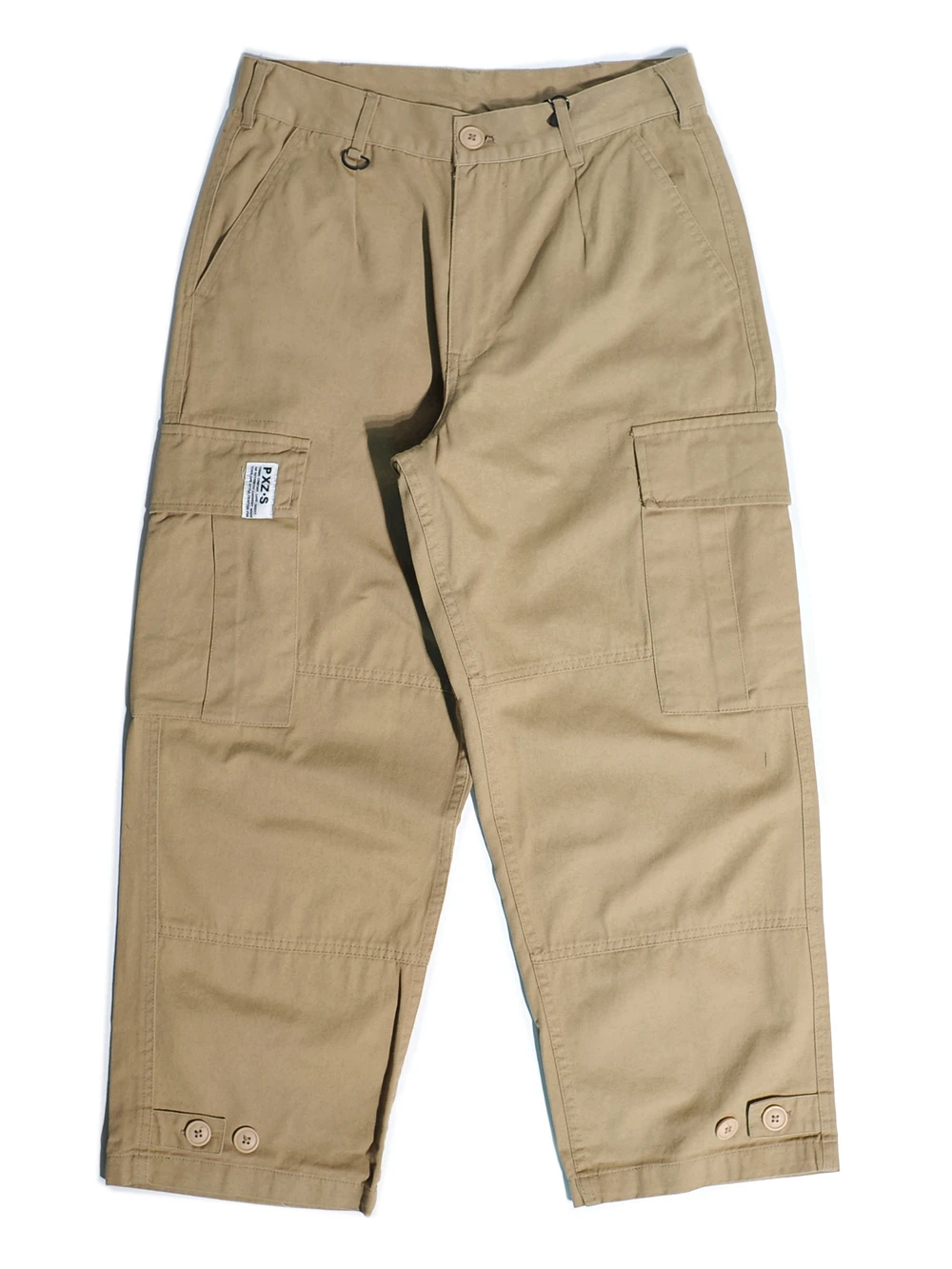 

American Retro Wide Leg Double Pleat Straight Workwear Pants Loose Casual Long Trousers for Men with Large kets