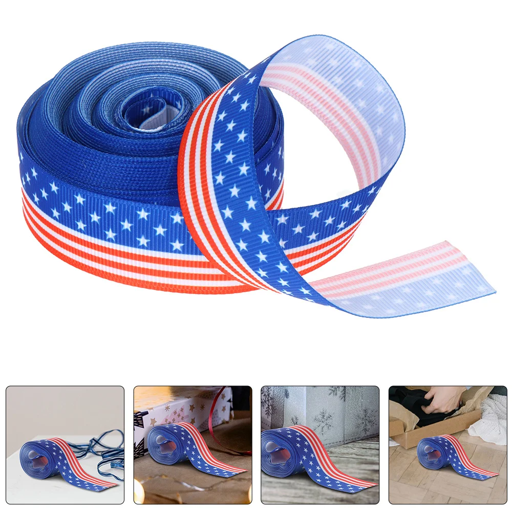 

Independence Day Printing Ribbon Gift Wrapping Delicate Texture Bright Colors Theme Fitted Party Decoration Gift Wrapping Ribbon