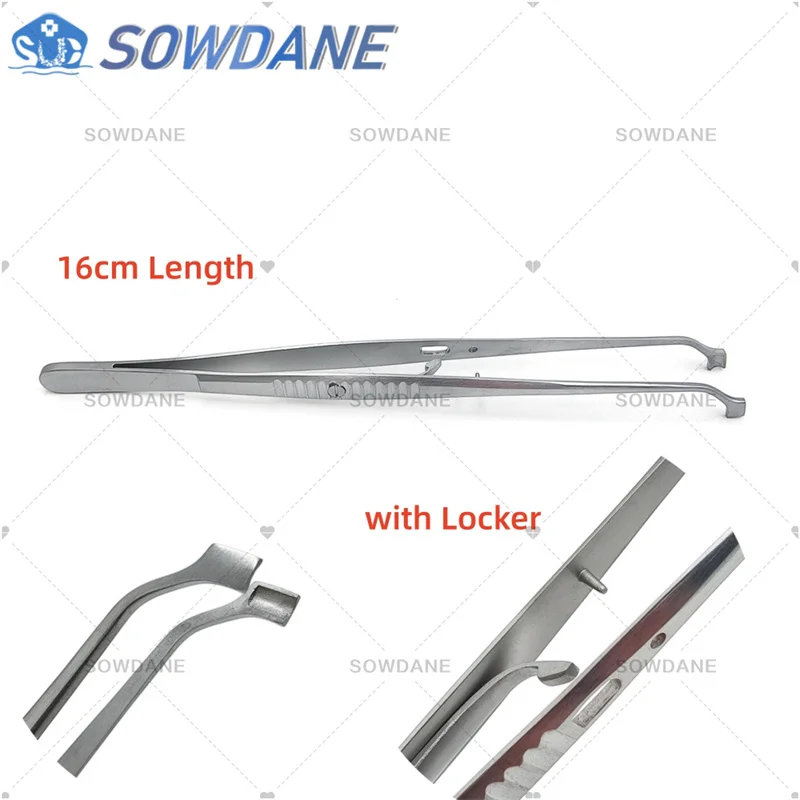 

Dental Surgical Tissue Tweezer Stainless Steel Gripper with Locker Implant Clamping Forcep 16cm Length Surgical Splint Tool