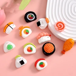 20pcs New Resin Japanese Foods Flatback Ornament for Jewelry Making Hairwear Accessories Cute Sushi Cabochons DIY Slime Charms