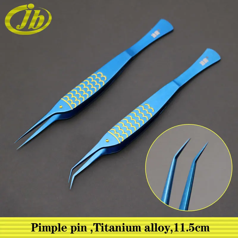 Pimple pin straight handle angle form 11.5cm titanium alloy surgical operating instrument cosmetic plastic surgery