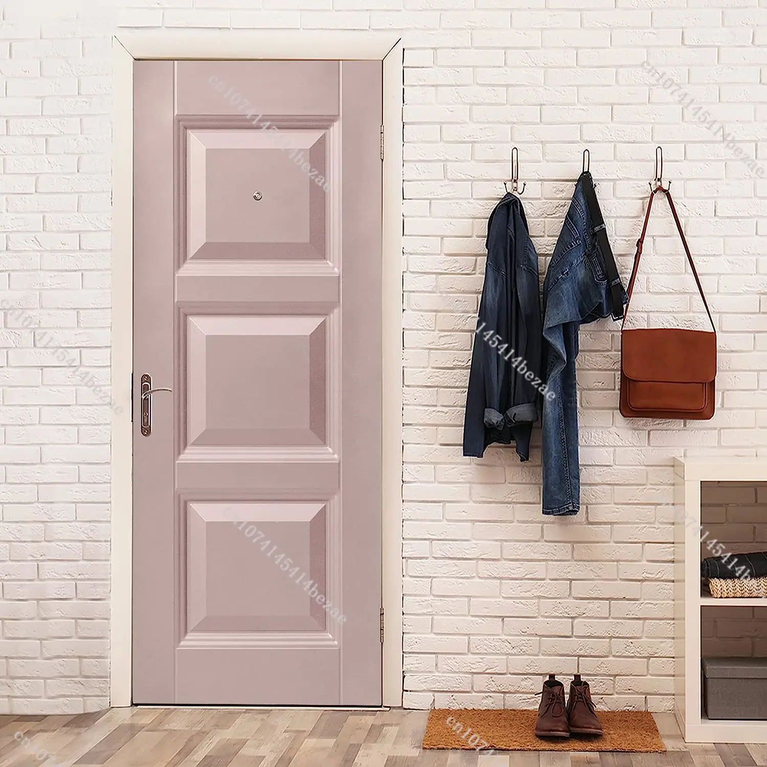 3D Retro Simulation Wooden Door Sticker Old Door Renovation Sticker Vinyl Waterproof Cabinet Decoration Sticker