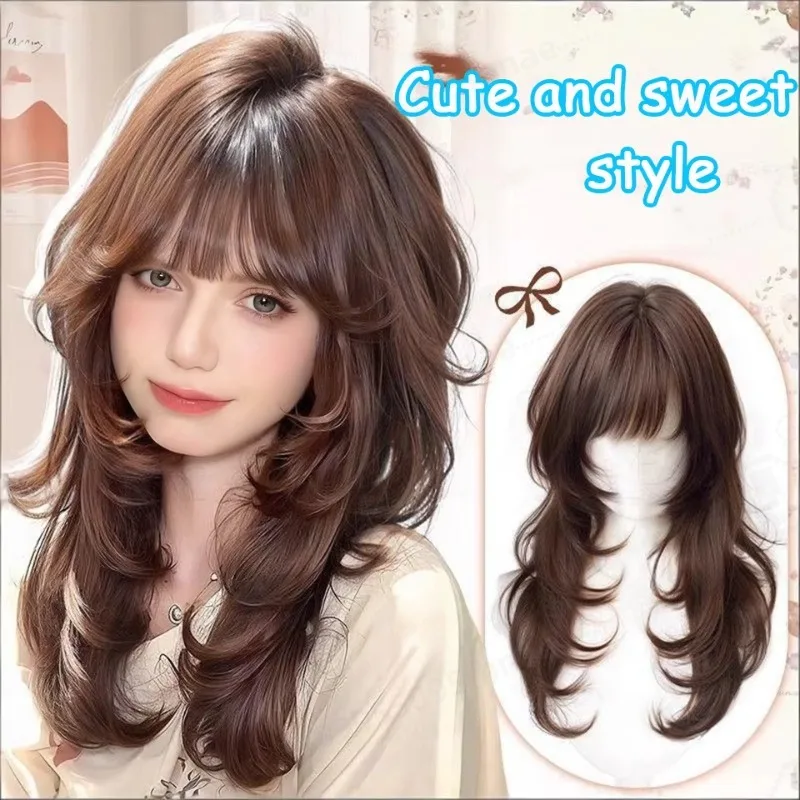 Lolita Style Japanese Jellyfish Haircut Wig with Bangs Long Curly Hair Wig For Women Christmas New Year Carnival Music