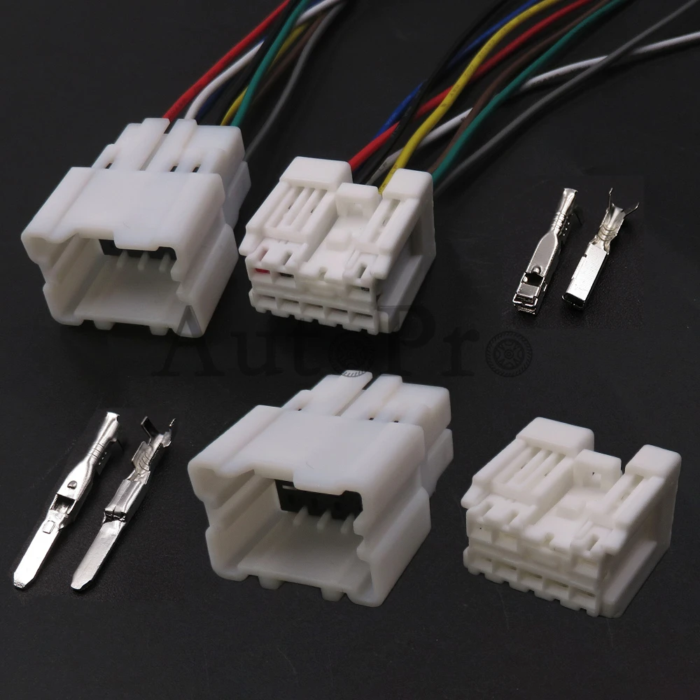 1 Set 8 Hole 6098-6949 6098-6974 1674110-1 Auto Lift Window Starter White Wire Cable Socket Car Male Female Connector For Nissan