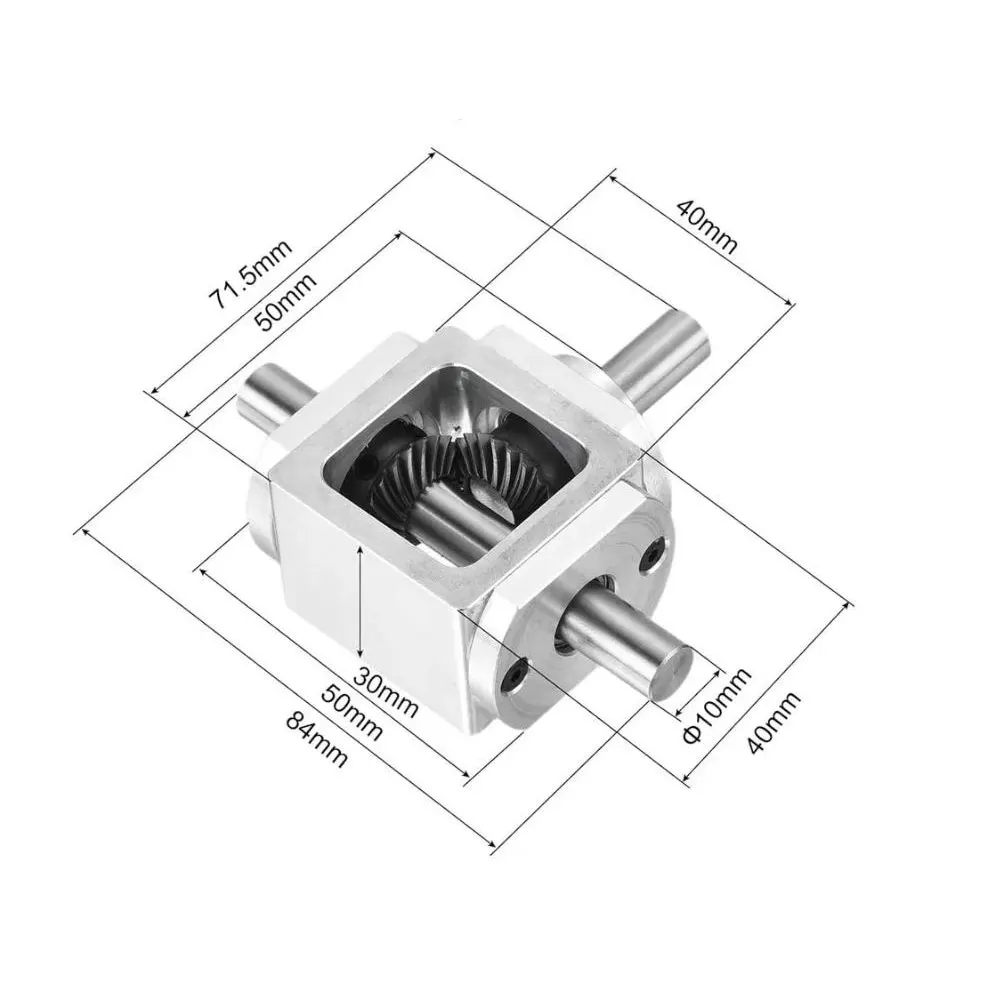 B08B-Right Angle Bevel 1:1 Forward Double Output Shaft 1 Module 20 Teeth Bevel Gear Frame Simple DIY Module