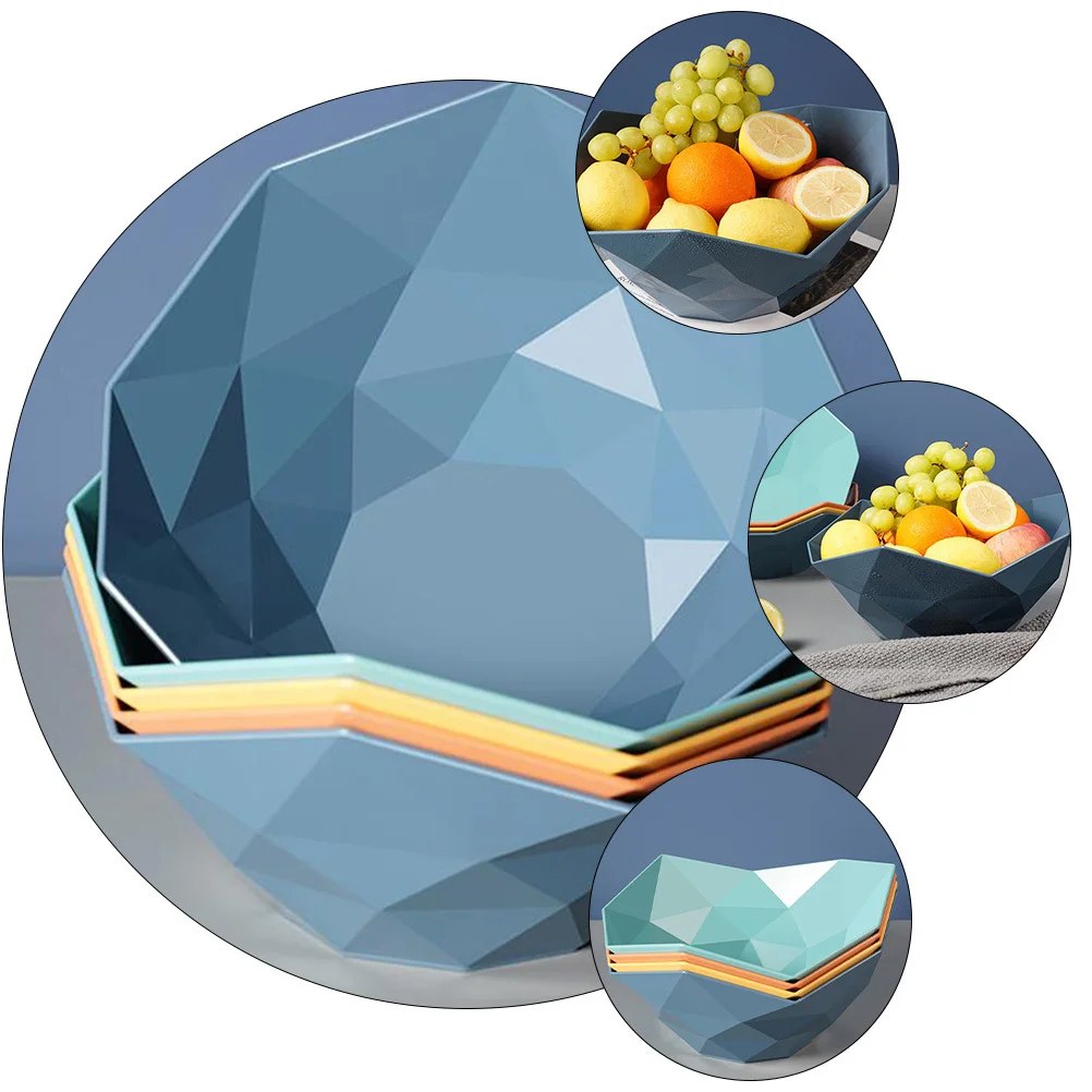 

1 pc Fruit Snack Tray Large Capacity Smooth Polishing Multipurpose Sundry Container Stackable Dried Fruit Plate Plastic Storage