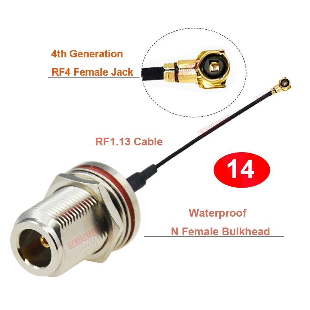 1PCS 4th Generation RF4 Female to N Female Panel Mount RF1.13 Cable RF Coaxial Mini PCI WIFI WLAN Antenna Extension Jumper Cord