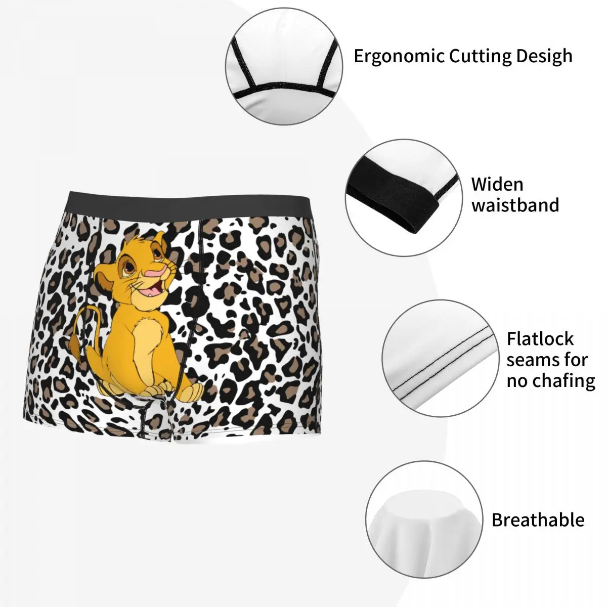 Personalizado divertido el Rey León Kawaii dibujos animados Boxers pantalones cortos bragas calzoncillos masculinos estiramiento clásico Simba calzoncillos ropa interior