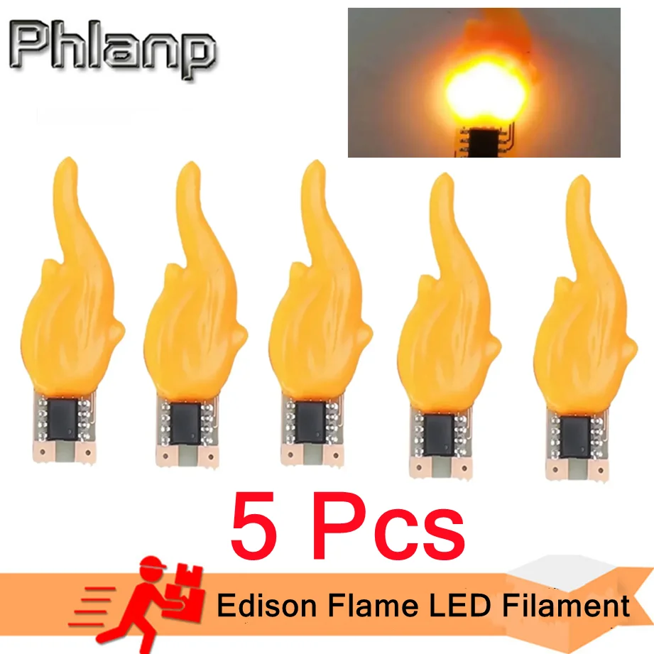 3V Led Cob Flash Candles Edison Flame LED Filament 2200K Diode Birthday Party Decoration Light Bulb Akcesoria Świeca Światło DIY