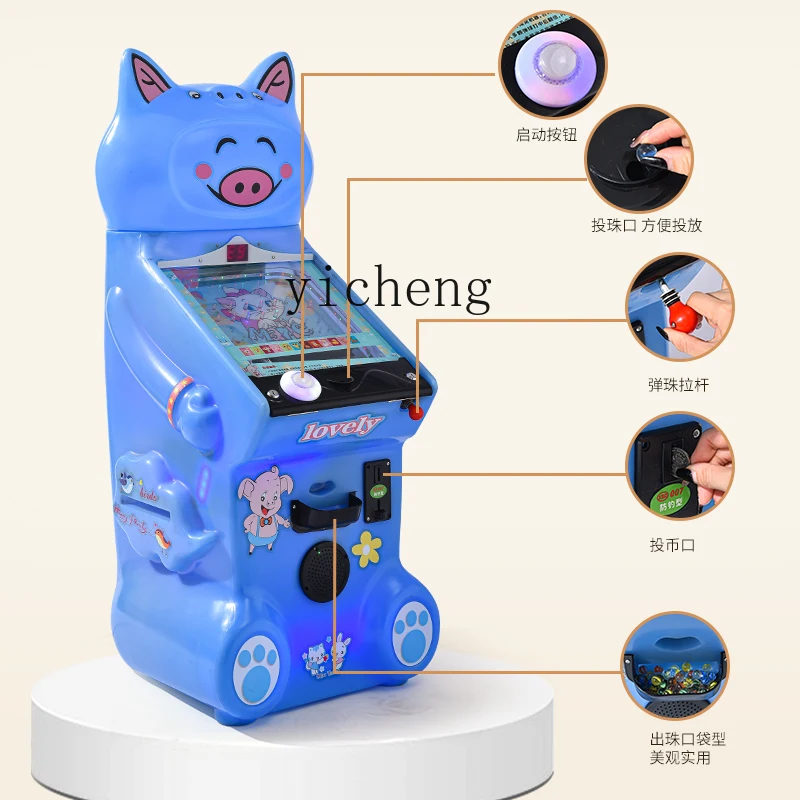 Tqh Commercial Coin-Operated Pinball Machine Trolley Game Machine Children's Electric Toys Amusement Machine Cute