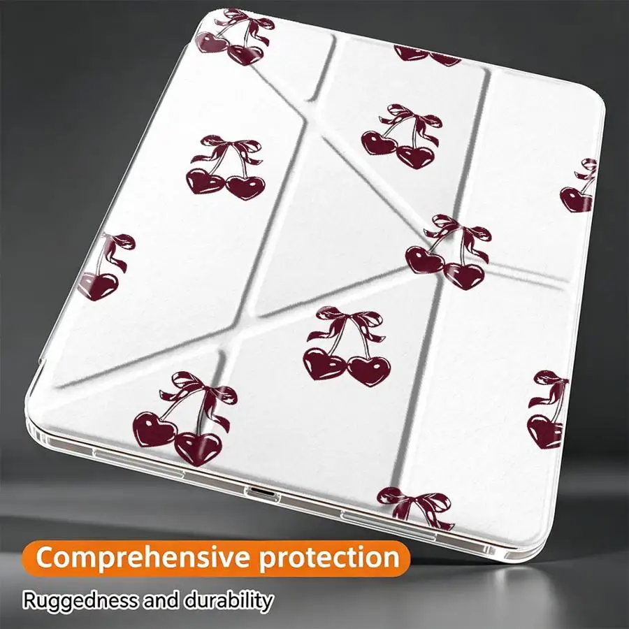 Tablet Case For Samsung Galaxy Tab S10 Lite S8 A11 S9 Plus S7 FE A8 A9 Plus With Pen Slot Cover Cherry Allover Print