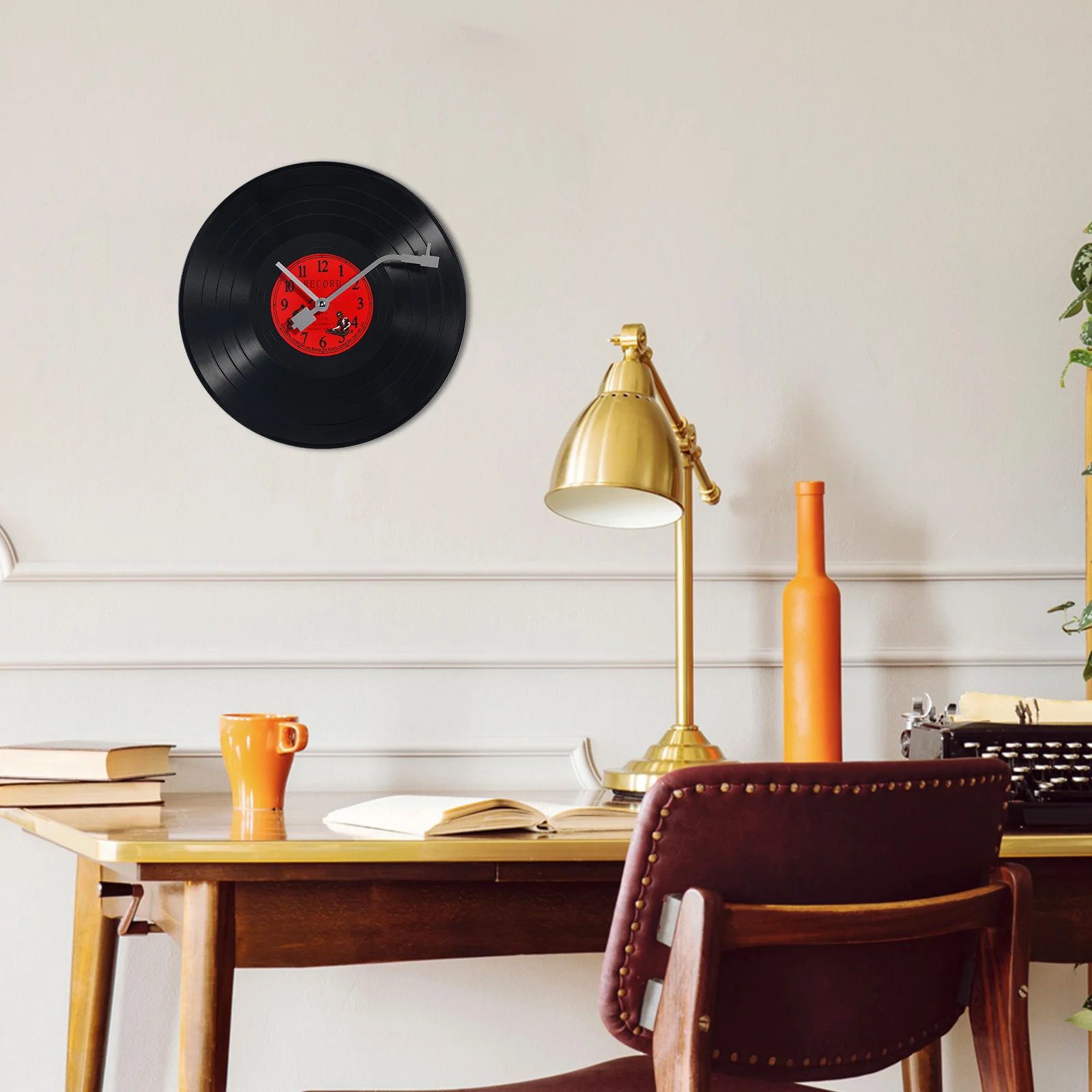 Reloj de pared con disco de vinilo, exquisito, creativo, elegante, decorativo, colgante de plástico, estilo Vintage, para el hogar