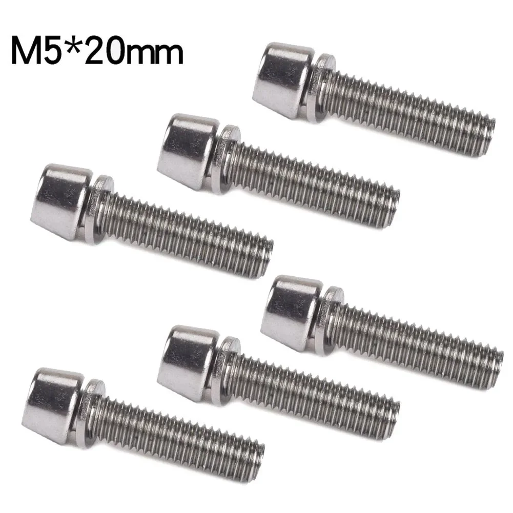 

Mount Stem Bolts High Strength High-precision Steel Parts Screws Set Spare 20mm 6pcs Cycle Durable High Quality New