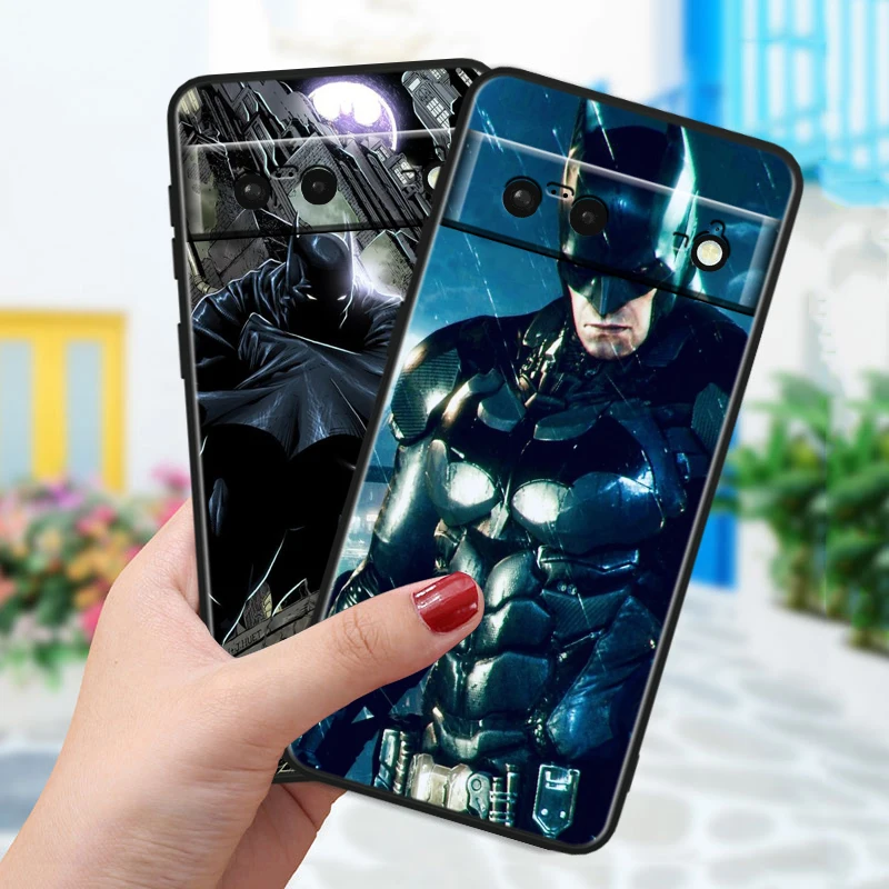 Cute B-batmans Superhero For Google Pixel 8 7A 6A 5A 5 4 4A XL Pro 5G Black Soft Shockproof Phone Case