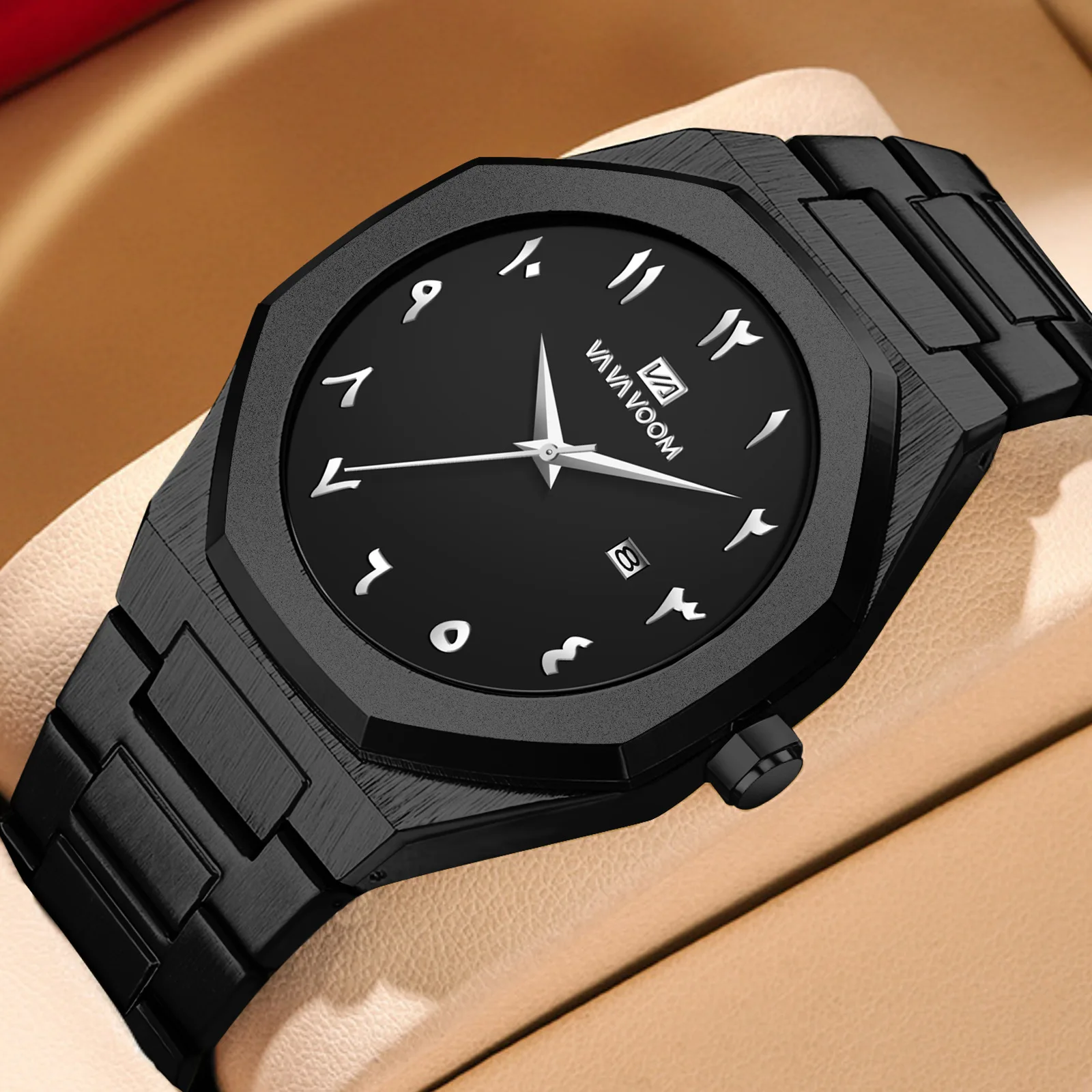 Elegant Gold-Tone Quartz Men's Watch business Hardened glass and Stainless Steel Strap Male Fashion quartz clock Watches