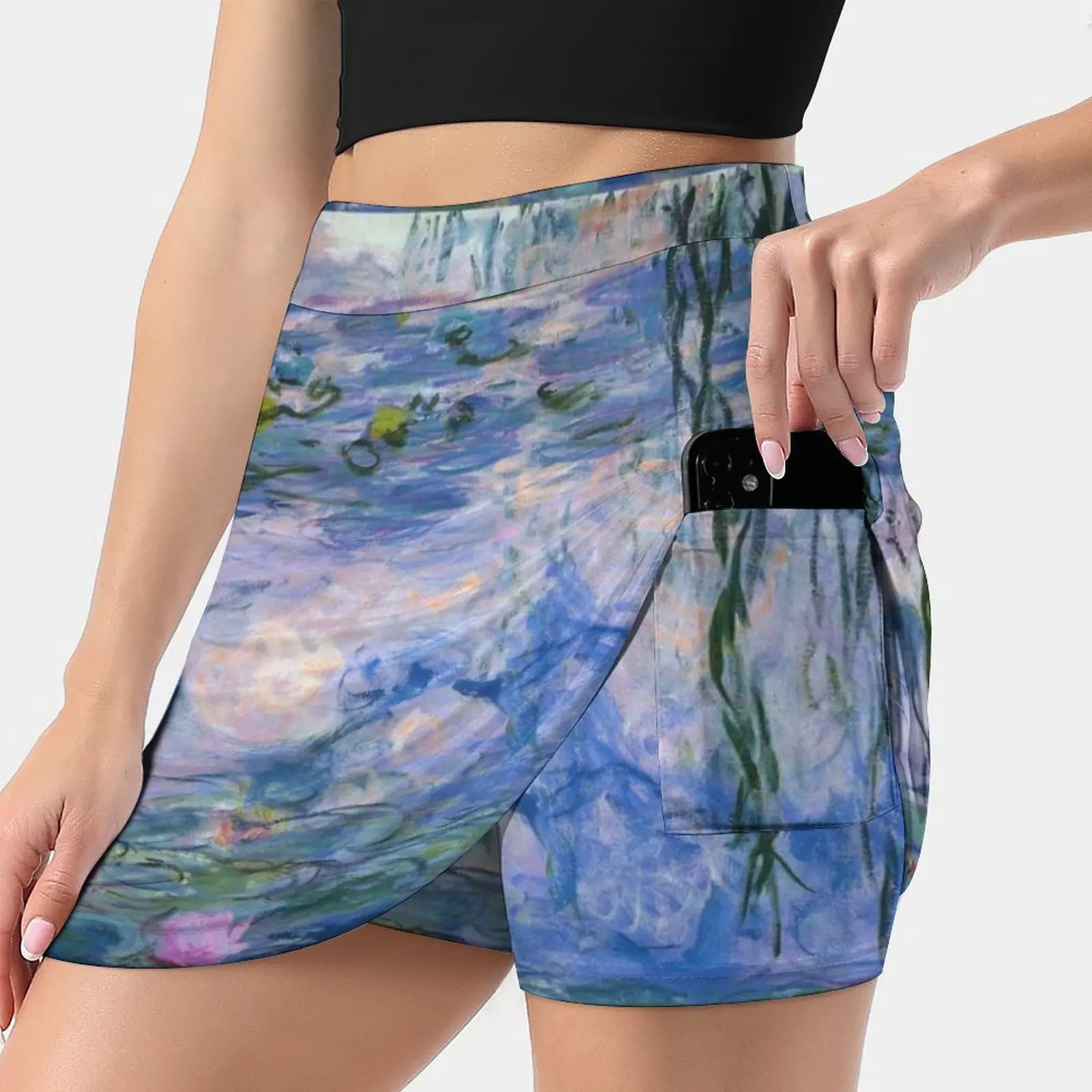 

Claude-Water Lilies Skirts Woman Fashion 2022 Pant Skirt Mini Skirts Office Short Skirt Water Flowers Travel View Petal Flora