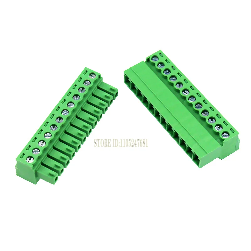 1/5Set 3.81mm 15EDGRK Solderless Terminal Block 2-8Pin Plug+Socket Docking Screw Connector