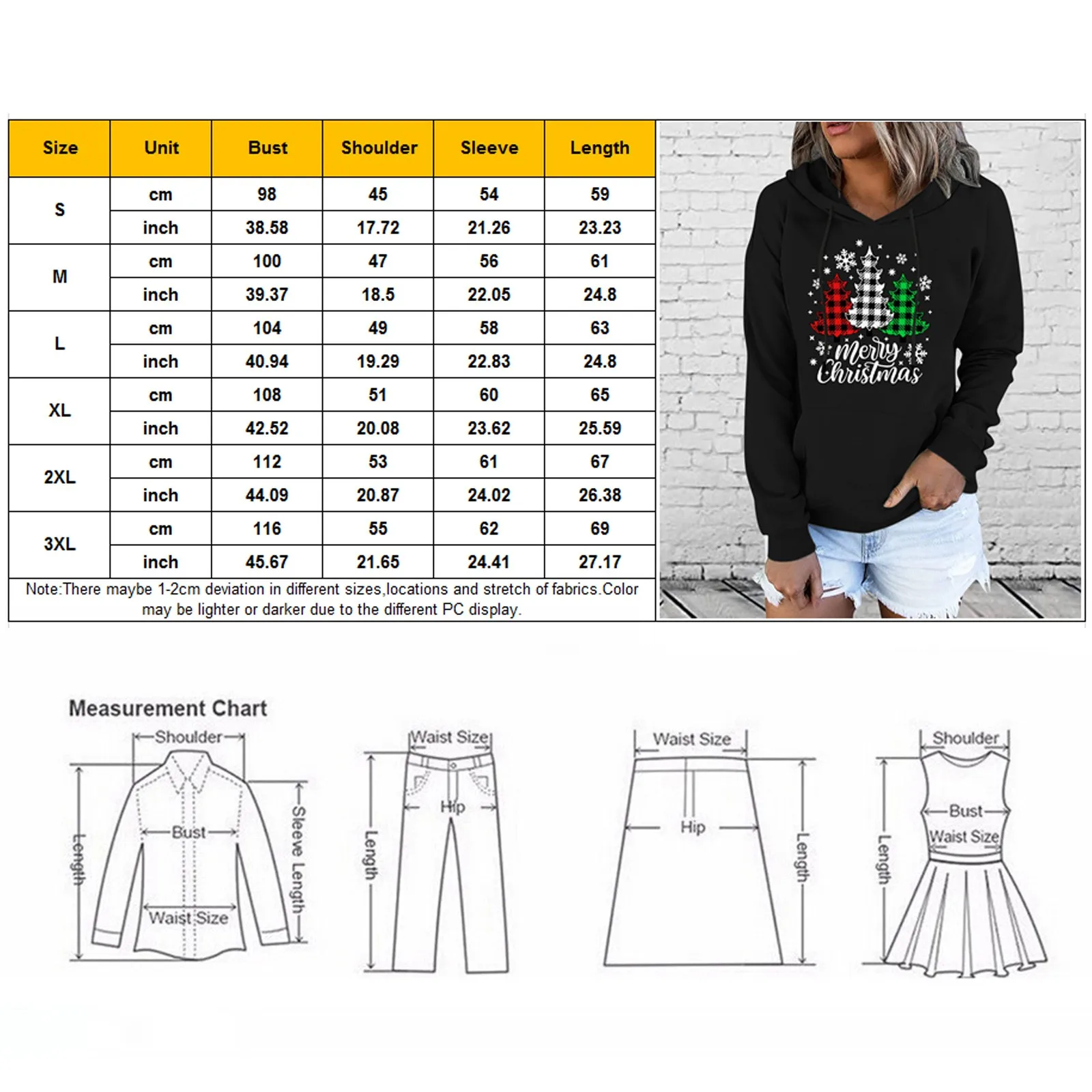 Women Long Sleeve Hoodie Sweatshirt Women Long-Sleeves Hooded Christmas Letter Print Tether Hoodie Sweatshirts for Women