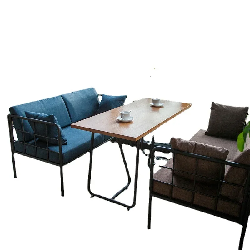 

Industrial style studio sofa milk tea shop dining cafe coffee shop retro table and chair sofa
