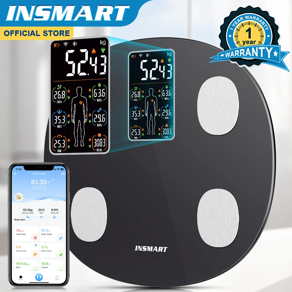 INSMART Digital Weight Scale Person Body Balance Inteligente Bioimpedance Scale Adult 180kg Smart Body Fat Professional Scales