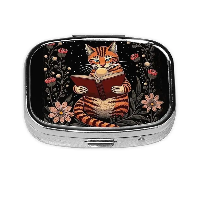 1Pc Pill Box with Sun Goddess Print, Small Daily Pill Box, Beautiful Small Accessory Box. Compartmentalized Storage, a Healthy Gift. Lightweight and Convenient for Carrying Small Items When Traveling, Easy to Store and Perfect for Gift-Giving