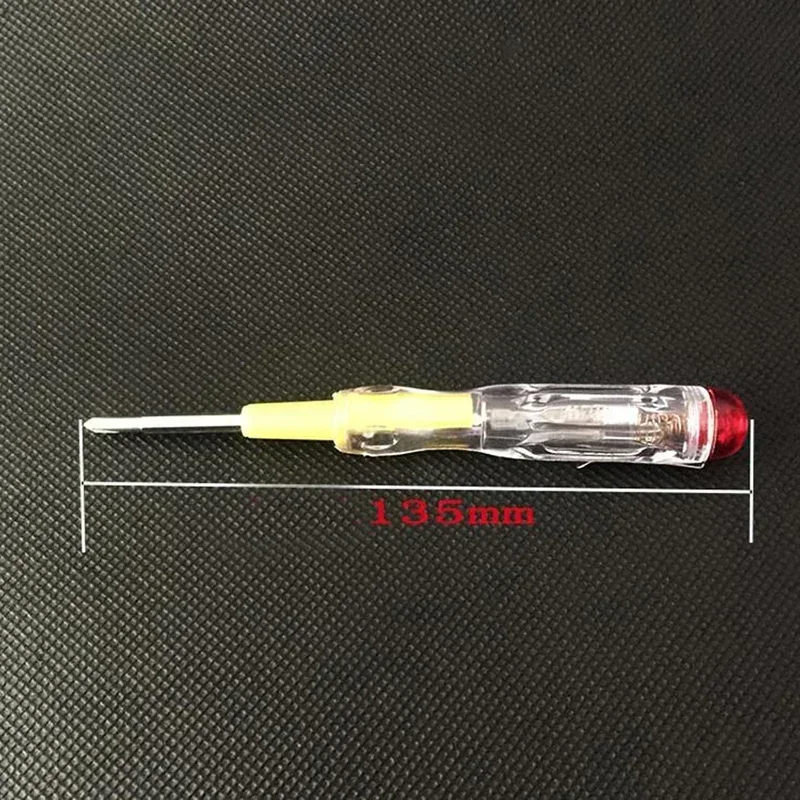 1 Buah Multifungsi LED Penguji Uji Elektrik Pena Obeng dengan Indikasi Cahaya Detektor Tegangan Penyelidikan 135Mm