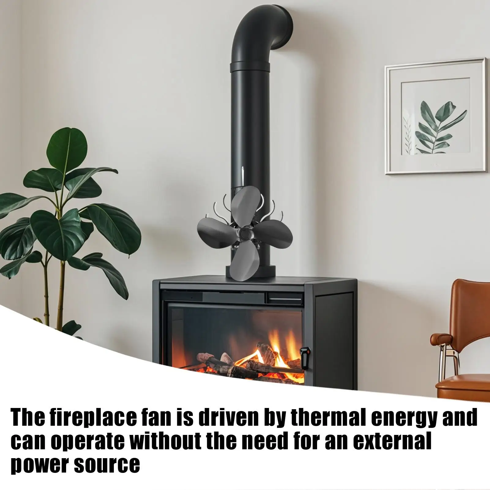 Stove Fan Log Burner Heat Powered Thermal Fireplace Fan Heating Supplies Quiet For Indoor Home Log Burner Pellet Pipe Winter