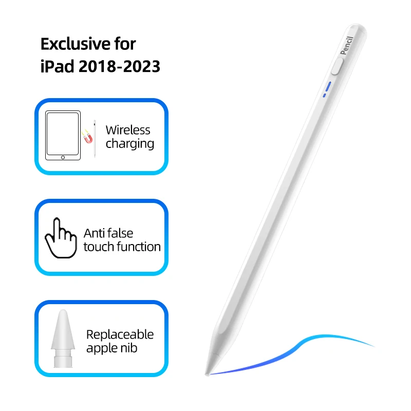 Stylet pour Apple Pays l avec Palm Rejection Tilt, iPad Air 11, M2, 2024 Pro, 13/14 Figured Air 4/5, 7, 8, 9, 10, 2018-2024