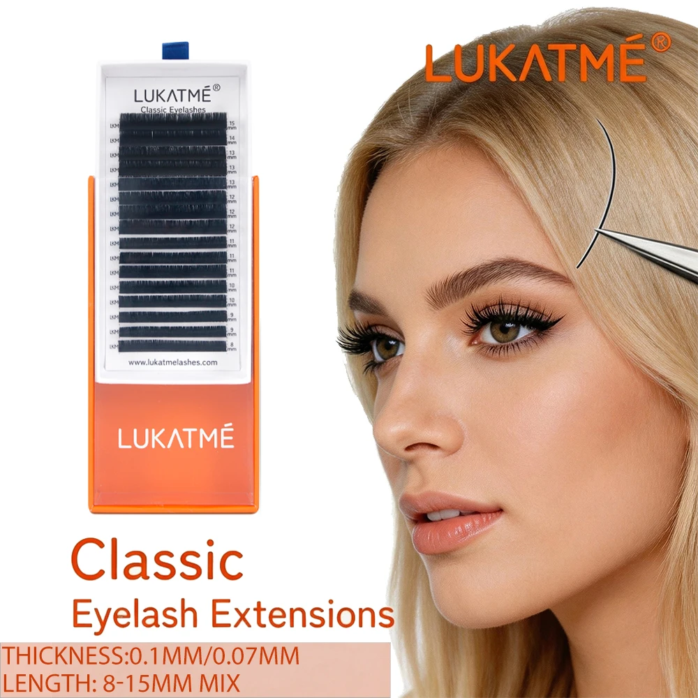 LUKATME Classic Eyelash Extensions Premium Soft Mink Lashes Individual Natural False Eyelash Supplies Enlarge Eyes Makeup Tools
