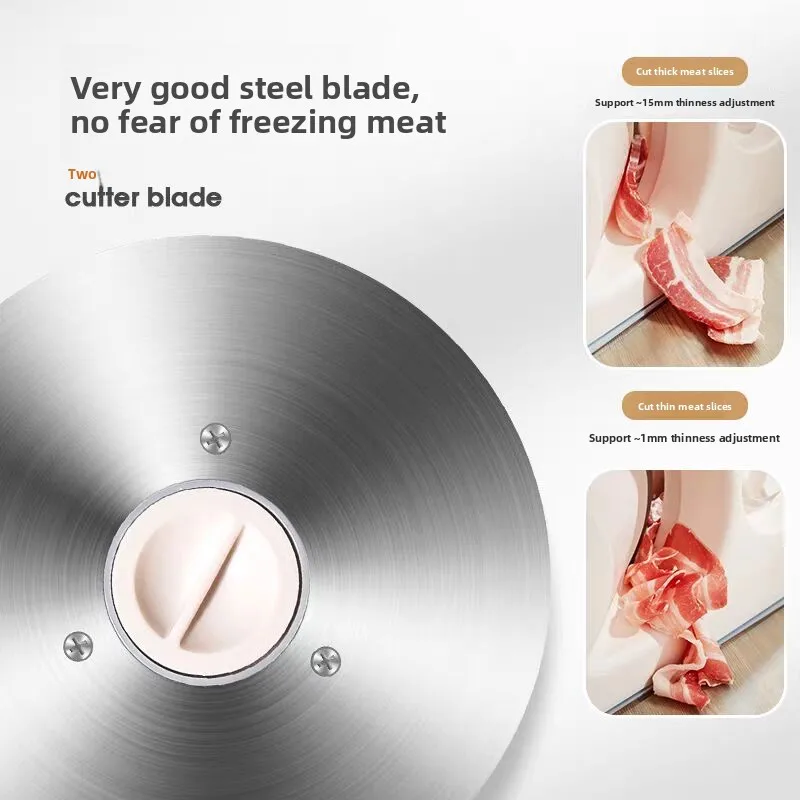 Professional Multi-Function Food Slicer Vegetable Fruit Meat Cheese Cutter with Stainless Steel Blades, Non-Slip Base & Safety