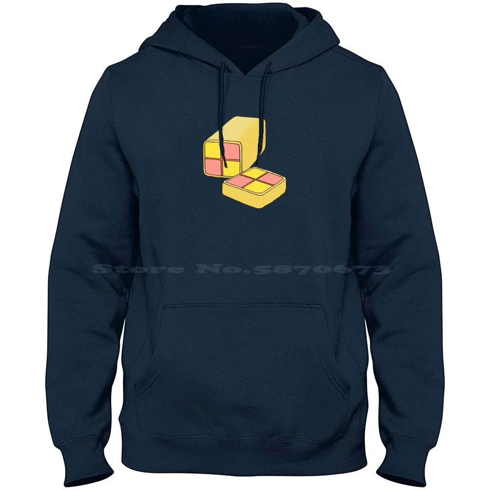 Battenberg Cake 100% Cotton Hoodie T Shirt Cake Battenberg Battenburg British Snack Sweet Tasty Yummy Retro 70S Food Old