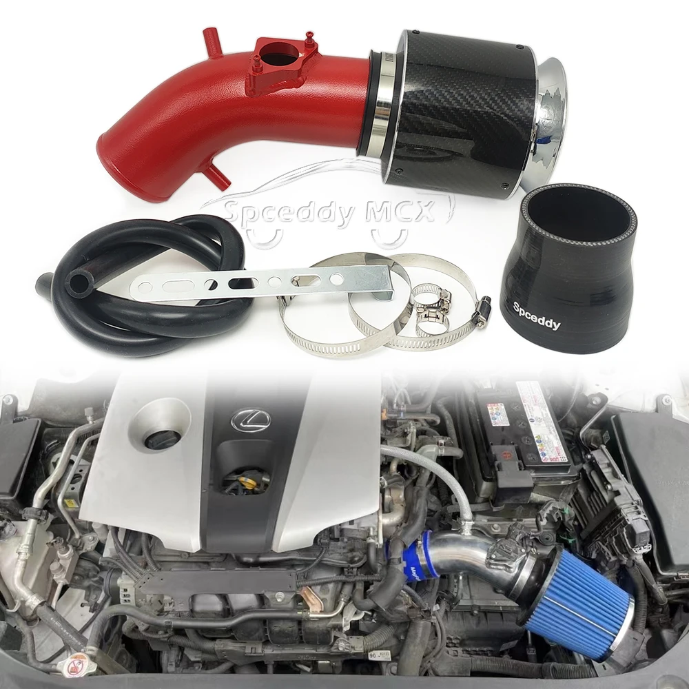 new Car Sport High Flow Spceddy Carbon Fiber Air Intake Filter Kit Red Aluminum Intke Pipe For Toyota CAMRY KK AVALON