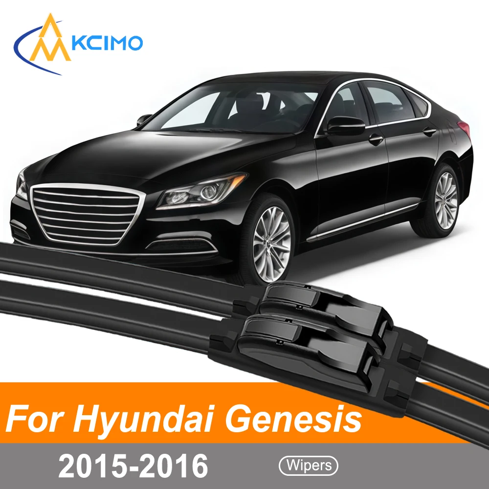 

2-Pack Set Front Wiper Blades For Hyundai Genesis DH 2015-2016 All-Season Rubber Windshield Wipers Easy Clip Installation