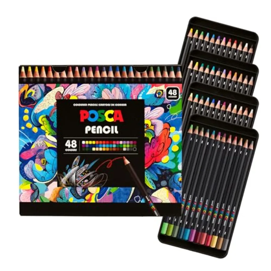 

® Colored Pencils Soft Core 48 Count Ultra-Smooth Rich Pigment Vibrant Colors for Blending Shading and Layering Adult Coloring