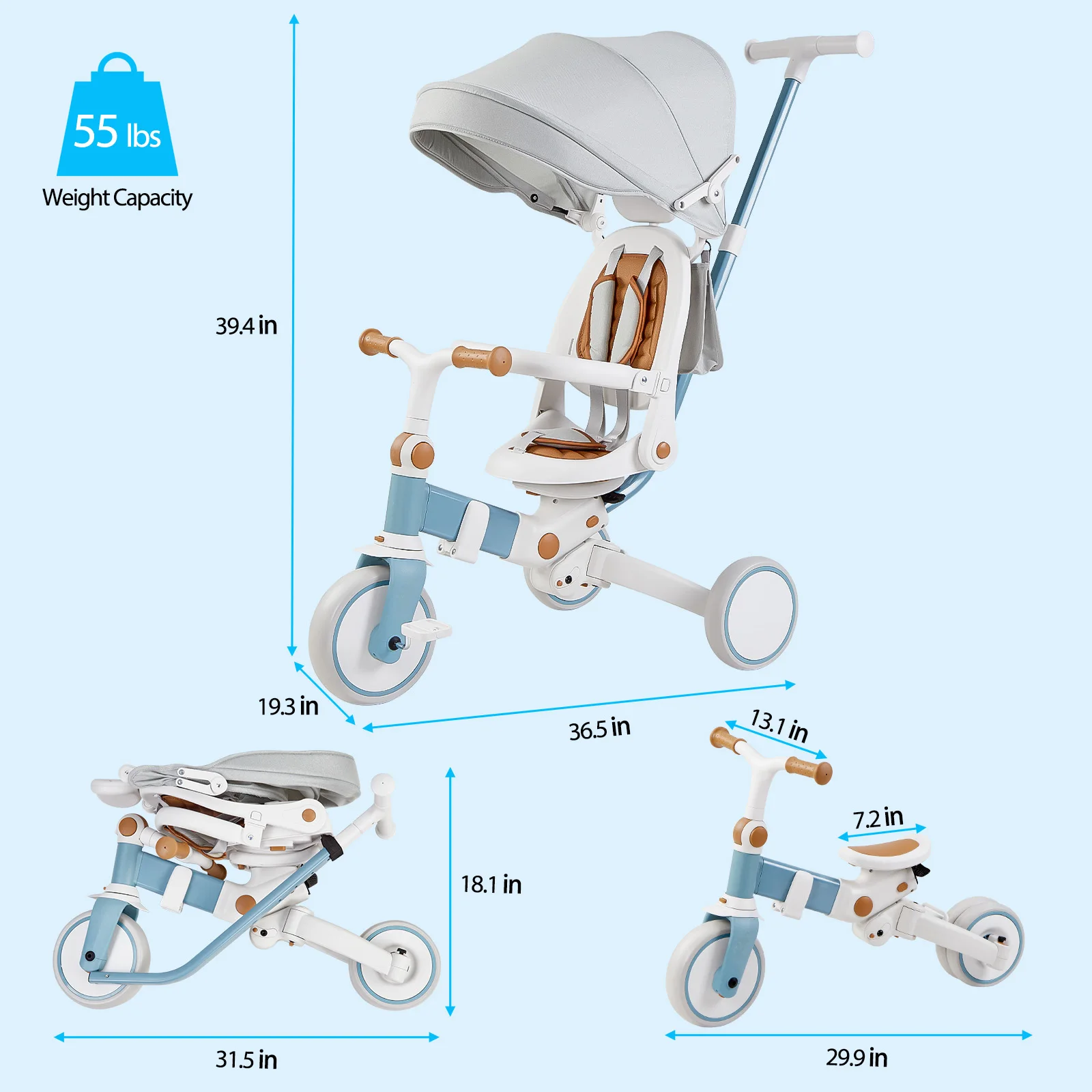 Children'S Multi-Function Tricycle T11B