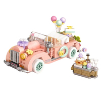 Blocx Food Truck Building Block Toy Street View 294pcs Building Block Set Including Ice Cream Barbecue Station Toy Gift Box
