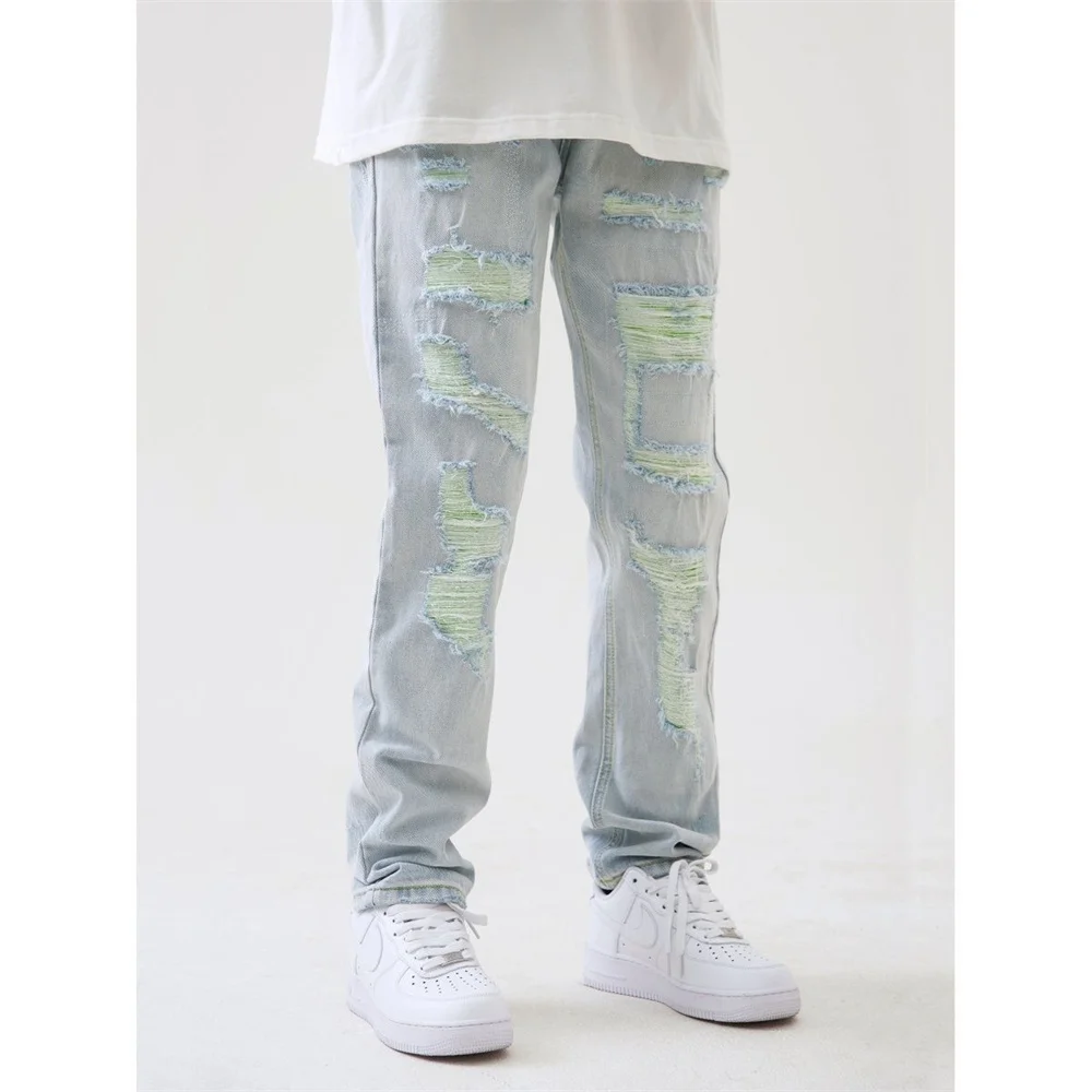 Jean droit ample pour hommes et femmes, pantalon en Denim, neutre, Streetwear, décontracté, couleur unie, large, style hip hop, baggy