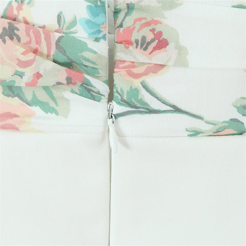 KEYANKETIAN Sommer Neue frauen Floral Patchwork Vorne Knoten Liebsten Korsett Mini Kleid Urlaub wind Zurück Zipper Hohe Taille Kleid