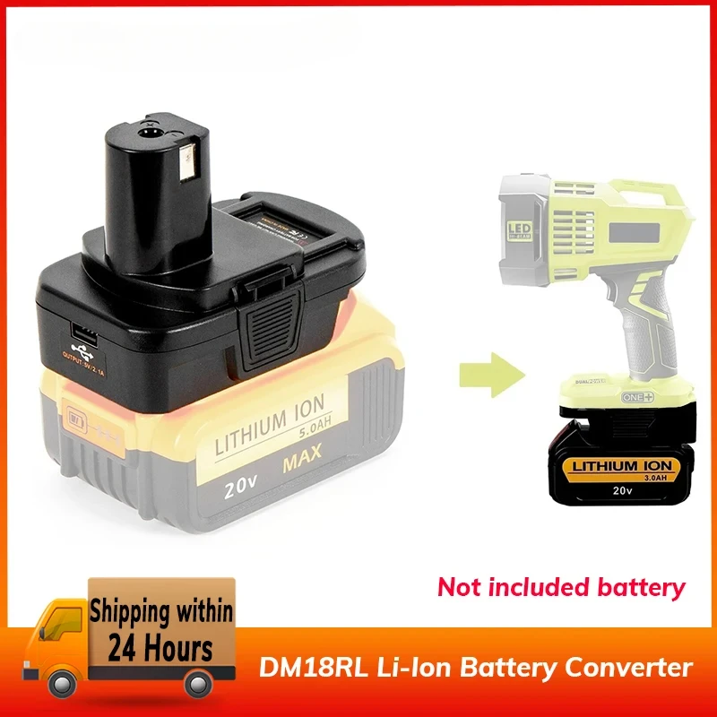 DM18RL Battery Converter Adapter USB DM20ROB For Ryobi Convert Dewalt 20V Milwaukee 18 To 18V Battery Adapter