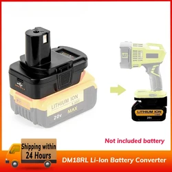 DM18RL Battery Converter Adapter USB DM20ROB For Ryobi Convert Dewalt 20V Milwaukee 18 To 18V Battery Adapter