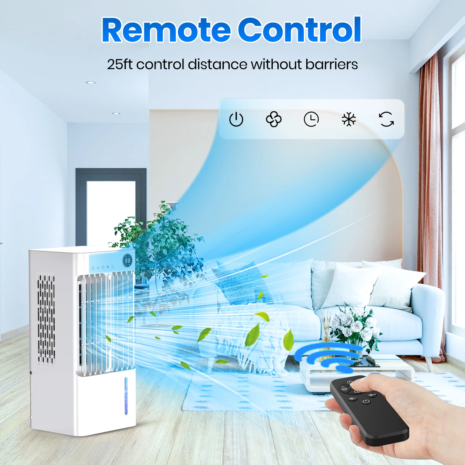 2026 Floor Standing Air Cooler 5L Large Air Conditioner Fan With 24H Timer Wide Angle Blowing 3 Wind Speedspromote Sales