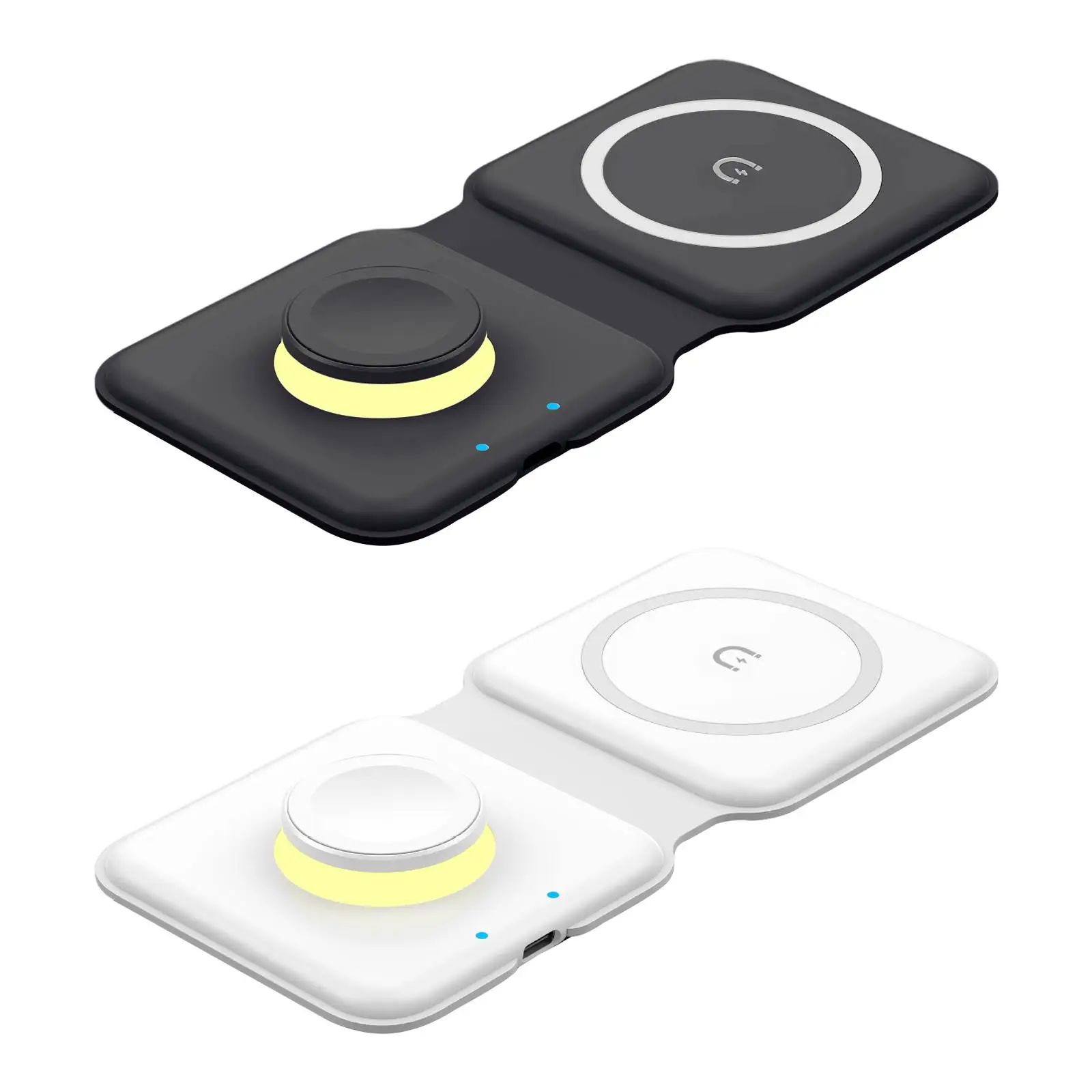 حامل شاحن لاسلكي قابل للطي ، سريع 15 واط ، 2 في 1 ، 13 ، 12 ، SE ، 11 ، XS ، 8