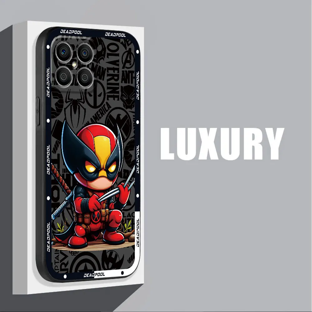 Etui do Honor X8a X9a 70 X6a X6 Magic5 Lite X8 X7 90 Pro 8X Magic5 Bumper Luxury Marvel DeadPool Cover Silicone