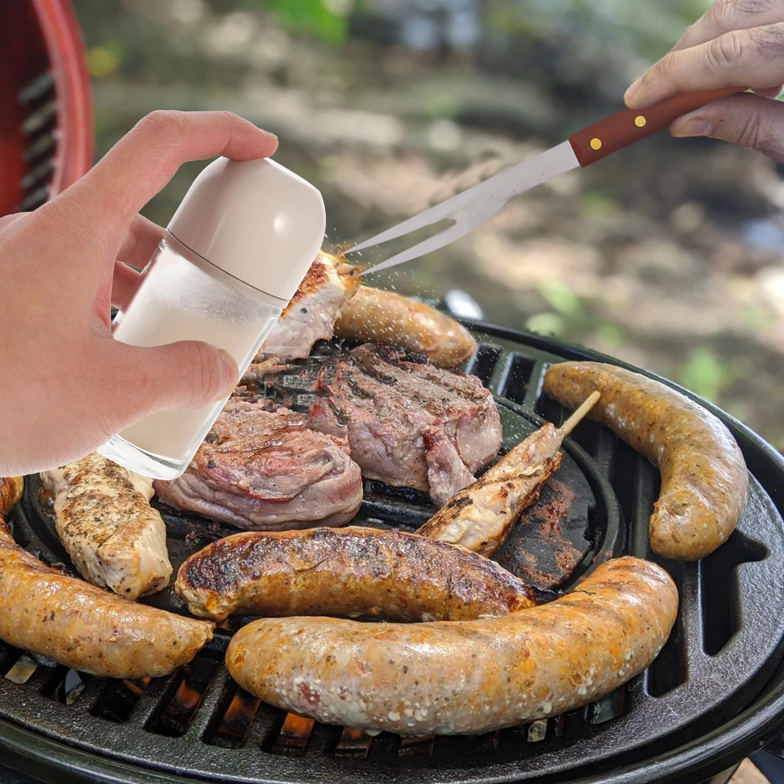 

1Pcs Creative Storage Container Easy Clean Oil Stain Resistant Minimalist Design Multipurpose Spice Jar for Salt Sugar Pepper