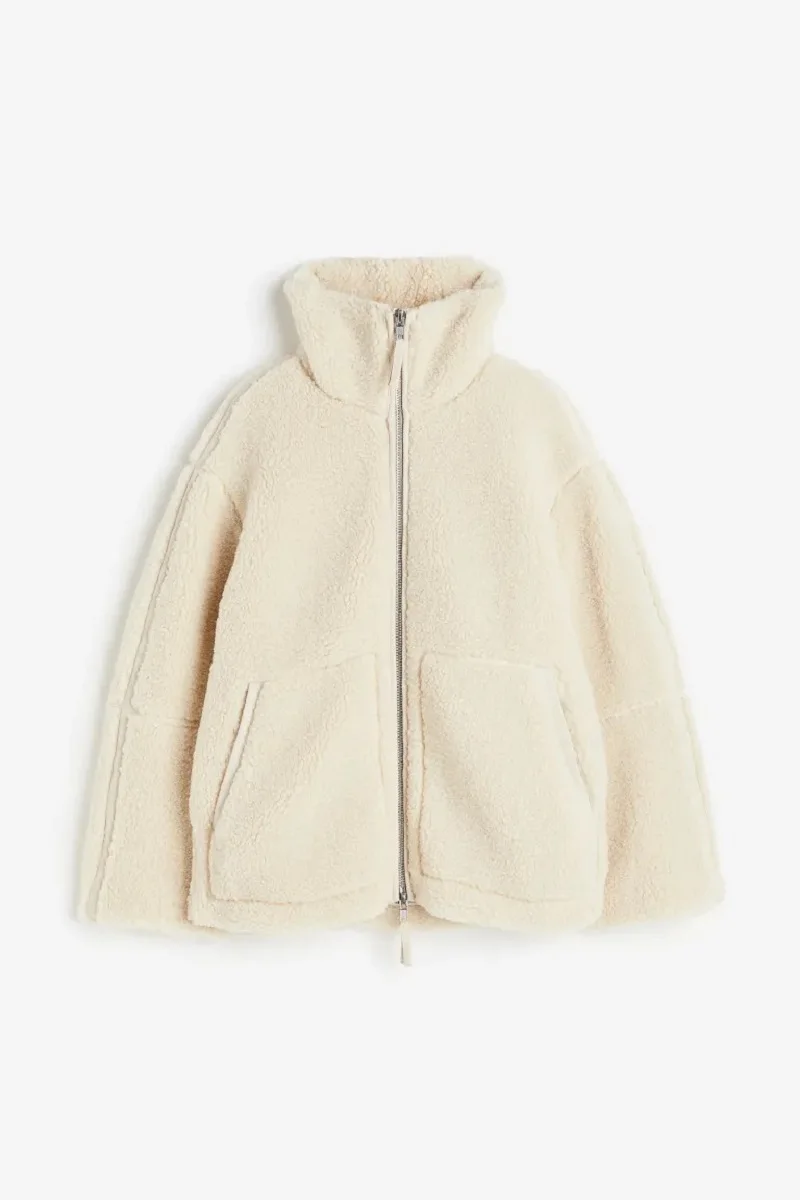 Elegant Autumn Winter Loose Jackets Fashion Women Zipper Fleece Lapel Thick 2024 New Coats Casual Streetwear Vintage Retro Coat
