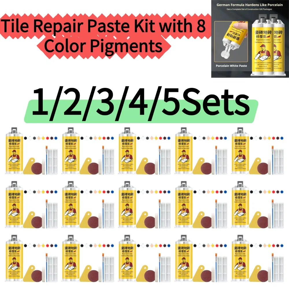 

1/2/3/4/5Sets Custom Color Tile Crack Repair Compound Waterproof Floor Gap Filler Glaze Repair Agent Long-Lasting Paste