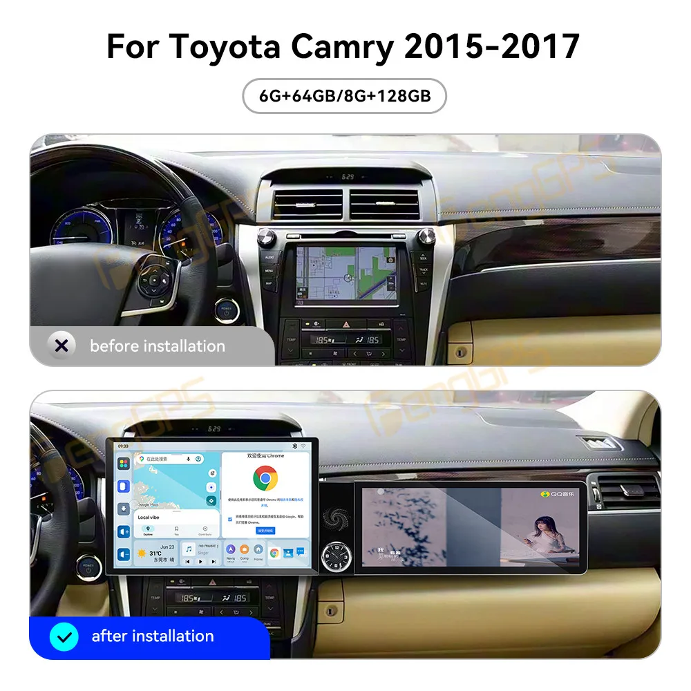 13.1 Inch Screen Car Radio For Toyota Camry 2015-2017 Android Auto GPS Navigation Multimedia Video Stereo Receiver Head Unit