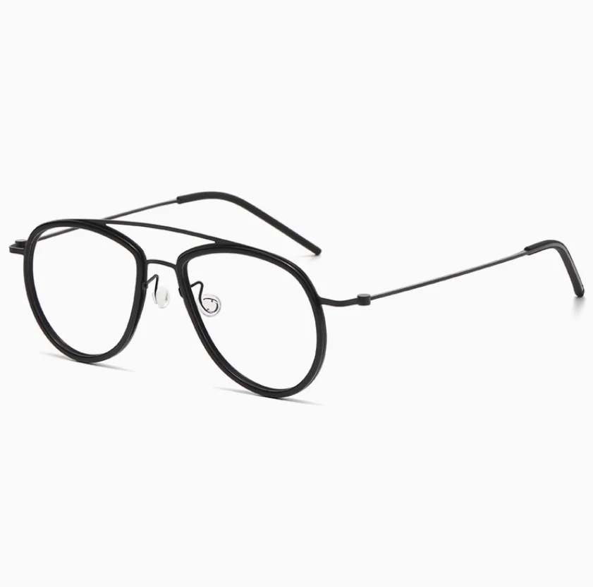 5507A irregular double beam pure titanium glasses frame