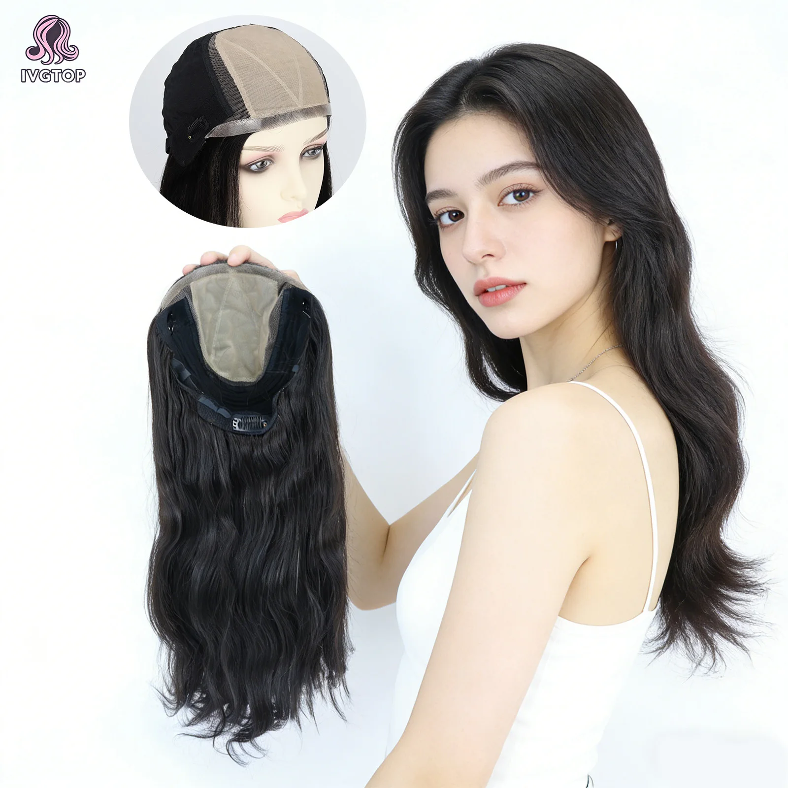 

Шелковистый волнистый парик с полиуретановой передней частью, 100% натуральные европейские волосы Реми, на эластичной сетчатой основе с невидимым кружевом для женщин