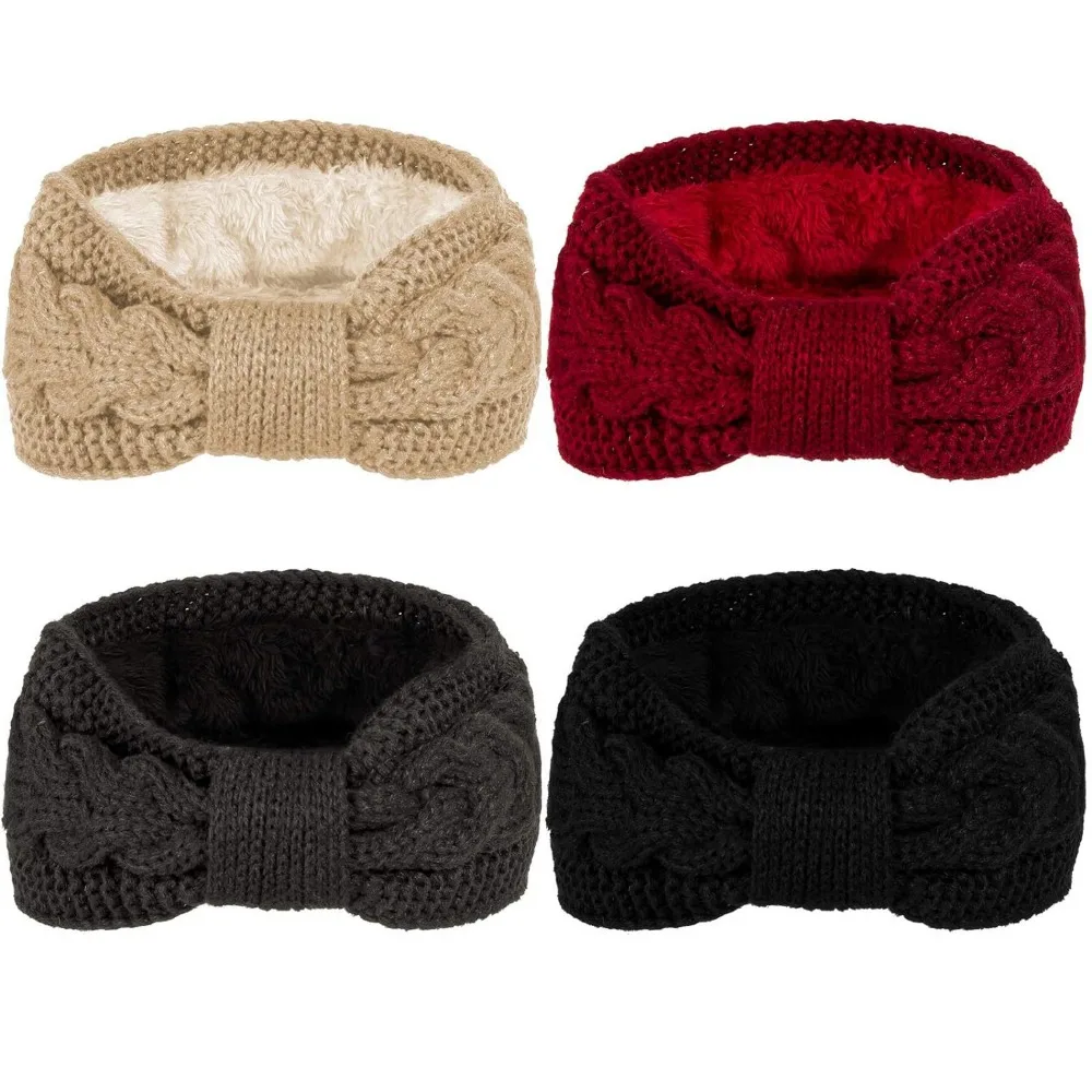 New in Plush Thick Wool Knitting Sports Headband Autumn Ear Protection Ear Warmer Women Thermal Insulation Cold Proof Head Cover